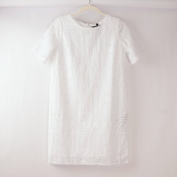 The Kooples White Embroidered Mini Shift Dress - S - NWT - Picture 2 of 8